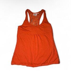 Y2K surf beach summer Roxy orange lace flowy tank top Size S 🪐